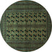 Round Persian Turquoise Traditional Rug, tr1804turq
