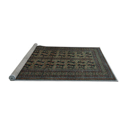 Sideview of Machine Washable Persian Light Blue Traditional Rug, wshtr1804lblu