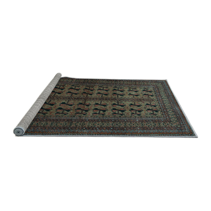 Sideview of Machine Washable Persian Light Blue Traditional Rug, wshtr1804lblu