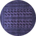 Round Persian Blue Traditional Rug, tr1804blu