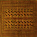 Square Machine Washable Persian Yellow Traditional Rug, wshtr1804yw