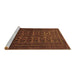 Sideview of Machine Washable Persian Brown Traditional Rug, wshtr1804brn