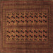 Square Persian Brown Traditional Rug, tr1804brn