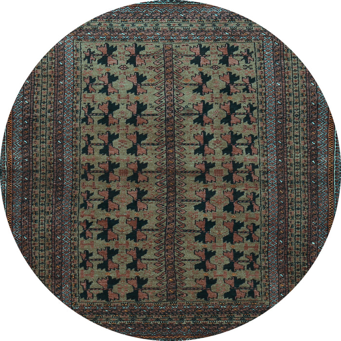 Round Persian Light Blue Traditional Rug, tr1804lblu