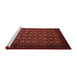 Sideview of Machine Washable Traditional Brown Red Rug, wshtr1805