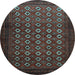 Round Persian Light Blue Traditional Rug, tr1805lblu