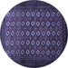 Round Machine Washable Persian Blue Traditional Rug, wshtr1805blu