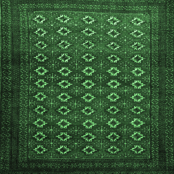 Square Persian Emerald Green Traditional Rug, tr1805emgrn