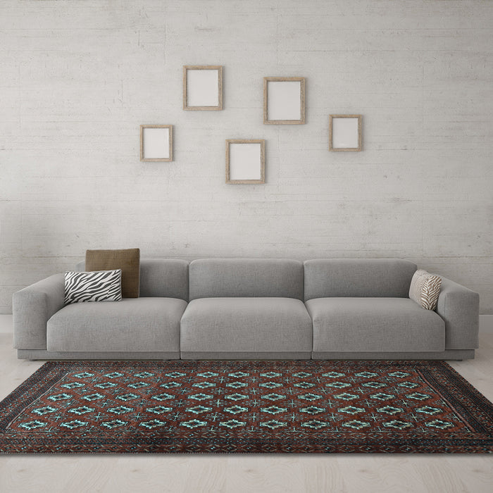 Machine Washable Persian Light Blue Traditional Rug in a Living Room, wshtr1805lblu
