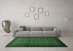 Machine Washable Persian Emerald Green Traditional Area Rugs in a Living Room,, wshtr1805emgrn