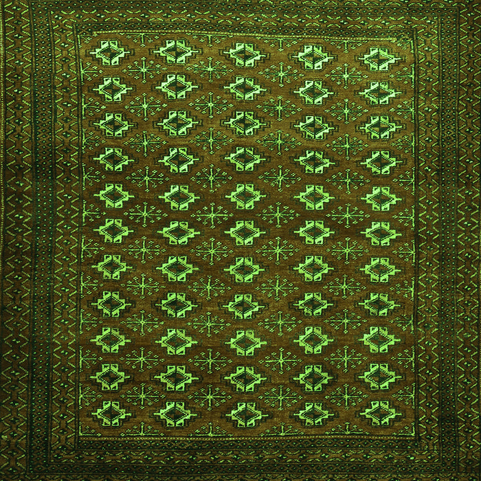 Round Machine Washable Persian Green Traditional Area Rugs, wshtr1805grn