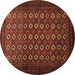 Round Persian Brown Traditional Rug, tr1805brn