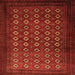 Round Machine Washable Persian Orange Traditional Area Rugs, wshtr1805org