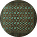 Round Persian Turquoise Traditional Rug, tr1805turq