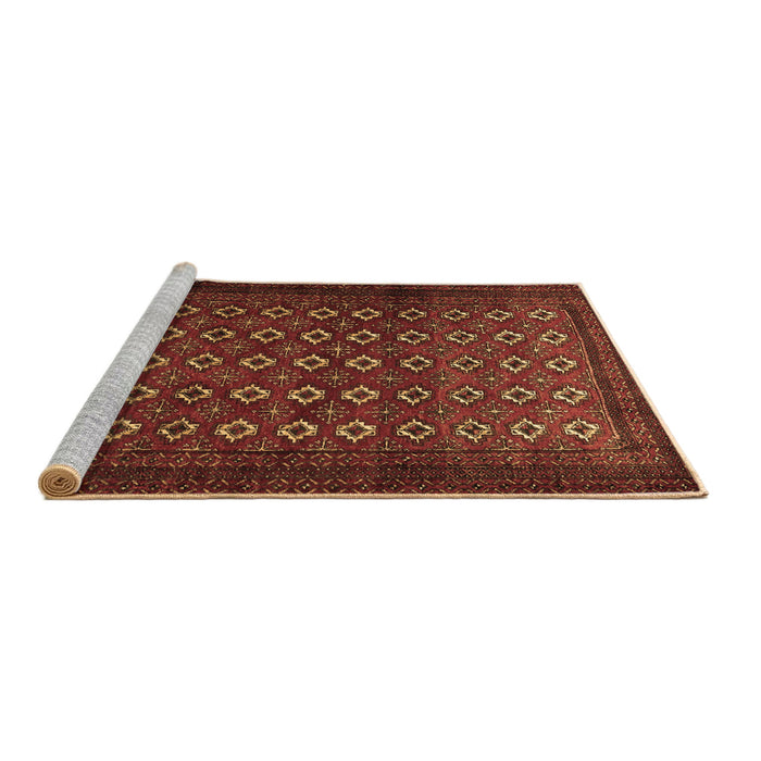 Sideview of Machine Washable Persian Brown Traditional Rug, wshtr1805brn
