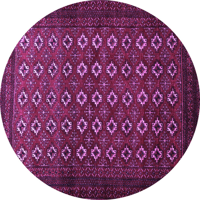Round Persian Purple Traditional Rug, tr1805pur