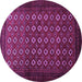 Round Persian Purple Traditional Rug, tr1805pur