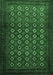 Machine Washable Persian Emerald Green Traditional Area Rugs, wshtr1805emgrn