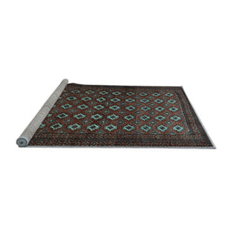 Sideview of Machine Washable Persian Light Blue Traditional Rug, wshtr1805lblu