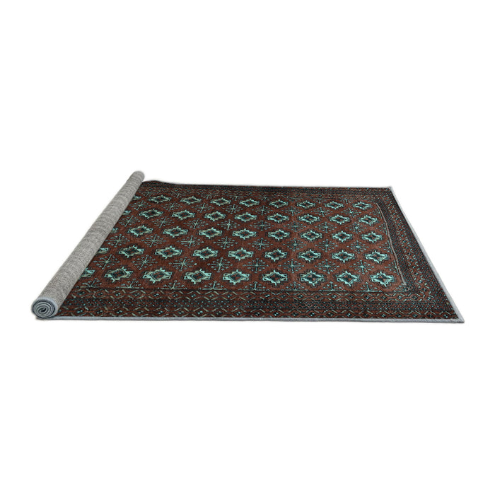 Sideview of Machine Washable Persian Light Blue Traditional Rug, wshtr1805lblu