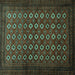 Square Machine Washable Persian Turquoise Traditional Area Rugs, wshtr1805turq