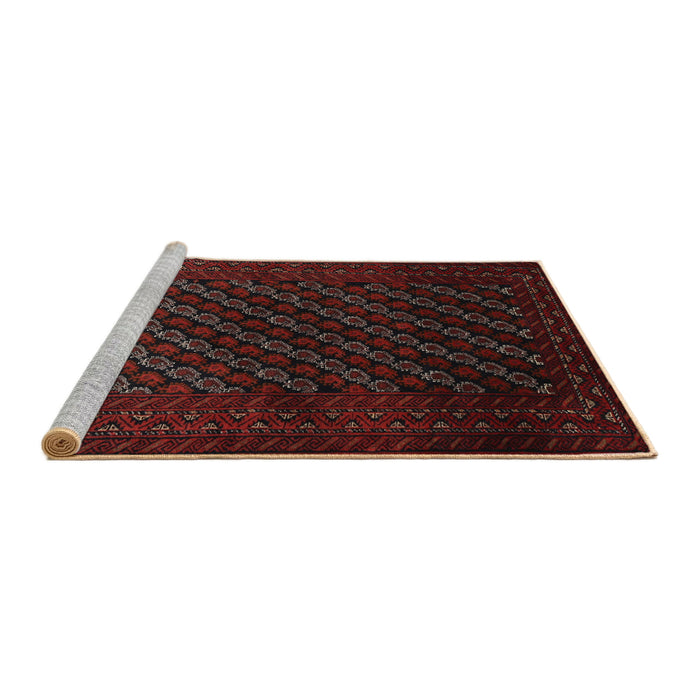 Sideview of Machine Washable Traditional Bakers Brown Rug, wshtr1806