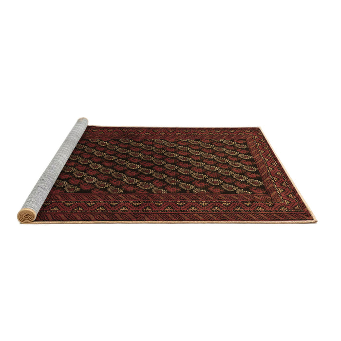 Sideview of Machine Washable Persian Brown Traditional Rug, wshtr1806brn