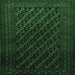Square Persian Emerald Green Traditional Rug, tr1806emgrn