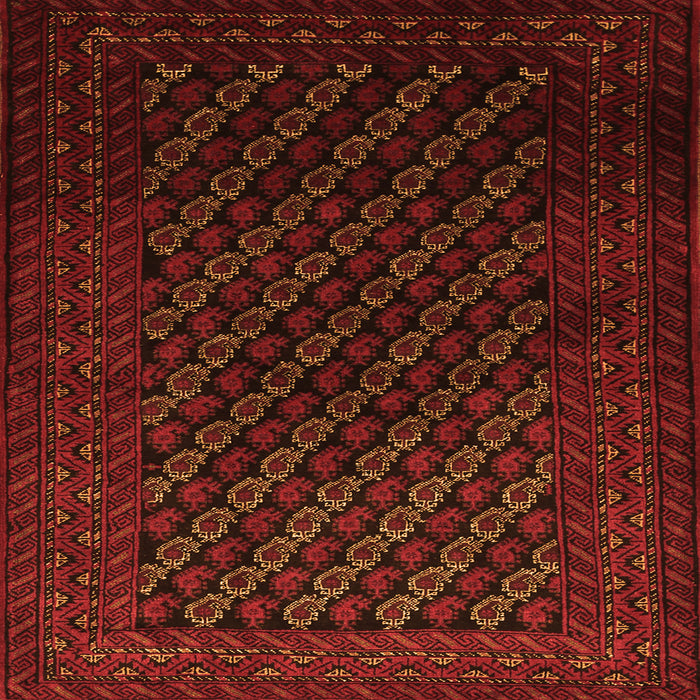 Round Machine Washable Persian Orange Traditional Area Rugs, wshtr1806org