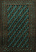 Machine Washable Persian Turquoise Traditional Area Rugs, wshtr1806turq