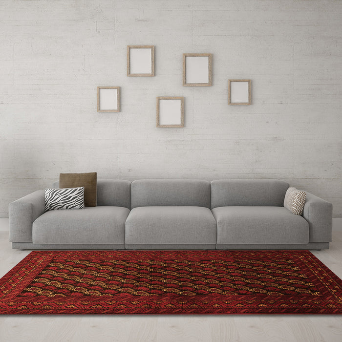 Machine Washable Persian Orange Traditional Area Rugs in a Living Room, wshtr1806org
