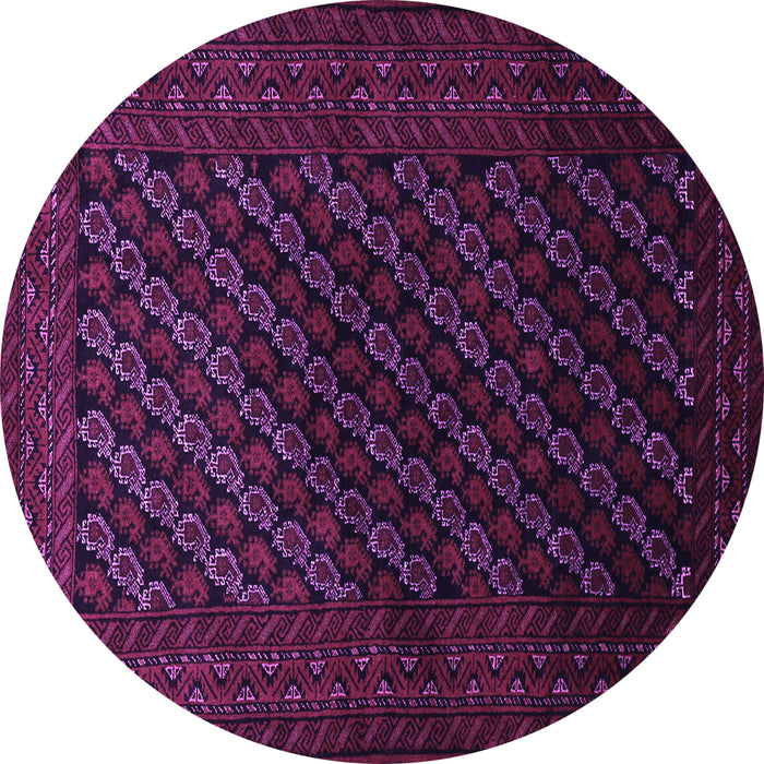 Round Persian Purple Traditional Rug, tr1806pur