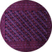 Round Persian Purple Traditional Rug, tr1806pur