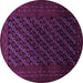 Round Machine Washable Persian Purple Traditional Area Rugs, wshtr1806pur