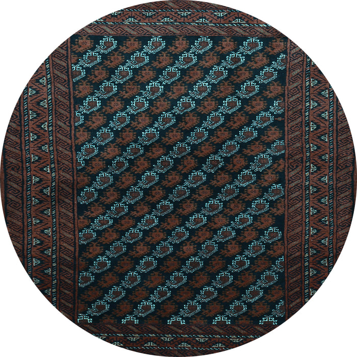 Round Persian Light Blue Traditional Rug, tr1806lblu