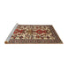 Sideview of Machine Washable Traditional Saffron Red Rug, wshtr1807