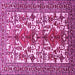 Square Persian Pink Traditional Rug, tr1807pnk