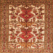 Round Machine Washable Persian Orange Traditional Area Rugs, wshtr1807org