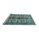 Sideview of Machine Washable Persian Light Blue Traditional Rug, wshtr1807lblu