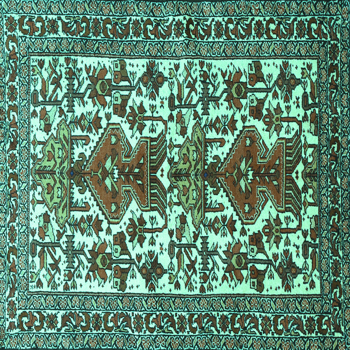 Square Persian Turquoise Traditional Rug, tr1807turq