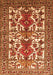 Serging Thickness of Machine Washable Persian Orange Traditional Area Rugs, wshtr1807org