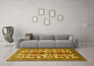 Machine Washable Persian Yellow Traditional Rug in a Living Room, wshtr1807yw