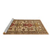 Sideview of Machine Washable Persian Brown Traditional Rug, wshtr1807brn