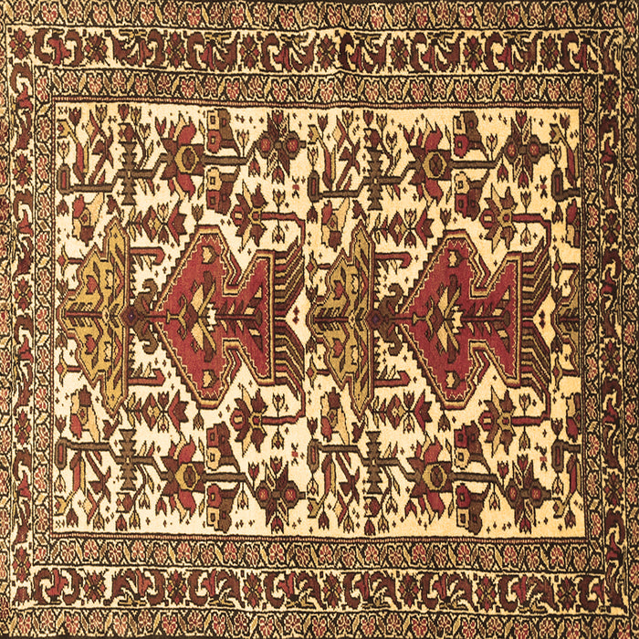Square Machine Washable Persian Brown Traditional Rug, wshtr1807brn