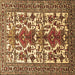 Square Machine Washable Persian Brown Traditional Rug, wshtr1807brn