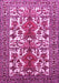 Machine Washable Persian Pink Traditional Rug, wshtr1807pnk