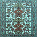 Square Machine Washable Persian Light Blue Traditional Rug, wshtr1807lblu