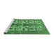 Sideview of Machine Washable Persian Emerald Green Traditional Area Rugs, wshtr1807emgrn