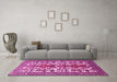 Machine Washable Persian Pink Traditional Rug in a Living Room, wshtr1807pnk