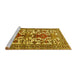 Sideview of Machine Washable Persian Yellow Traditional Rug, wshtr1807yw